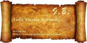 Ivánszky Botond névjegykártya